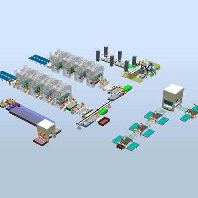 ABB機器人 汽車引擎蓋沖壓自動化產線